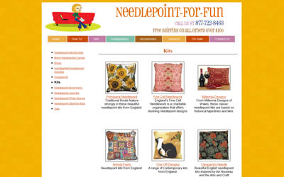 Website Design for Needlepoint For Fun