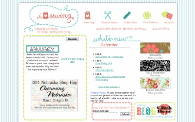 Website Design for I Love Sewing Quilt Shop