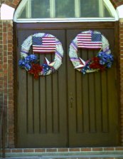 This picture shows the  original casing around the north entrance church doors have been woodgrained.
