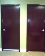 Door along hallway