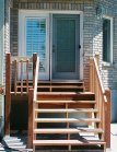 Front view of natural redwood north deck