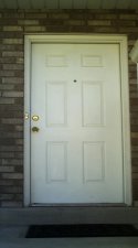 Original white metal door