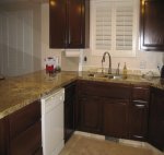 Finished refurbished kitchen cabinets