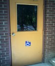 Original Metal Utility Door at First Presbyterian Church in Logan, UT