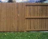 Stained fence of an apartment complex