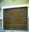 This picture shows the finished  woodgrained garage door