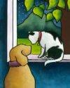 Cat and Dog handpainted needlepoint