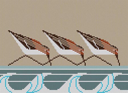 Charley Harper needlepoint Sanderlings