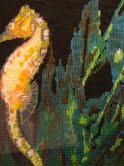custom needlepoint seahorse stitched
