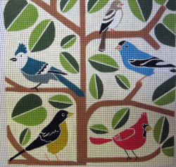 Birds in a tree needlepoint
