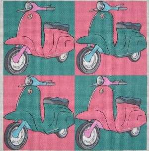 scooter pop art needlepoint