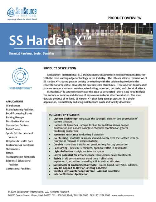 SS Harden X Concrete Hardener Overview