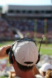 Sports Fan Using Binocular Eyeshields