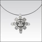 Sterling Silver small Sun Pendant, Northwest Coast Native American Jewelry