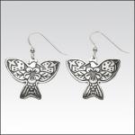 Hummingbird Earrings, Northwest Coast Native American Jewelry, Sterling Silver