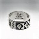 Cabin lights sterling silver ring inspired by popular quilt blocks
