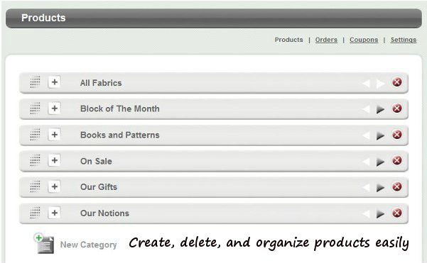 Add and manage products at any time.