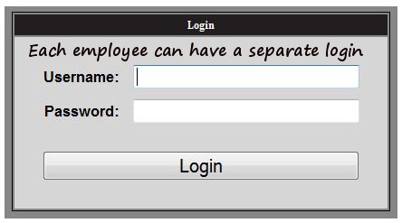Each employee can have a separate login.