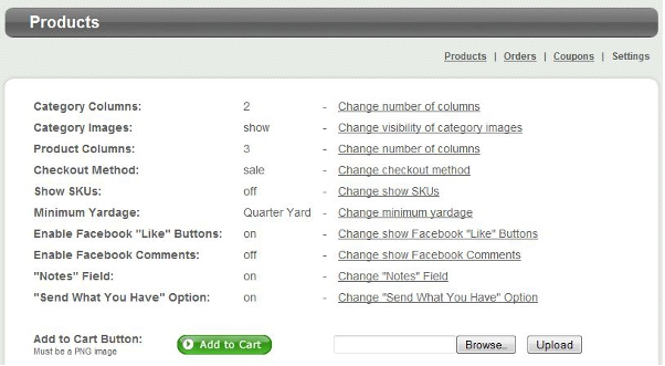 Adjust your shopping cart settings to suit your store.