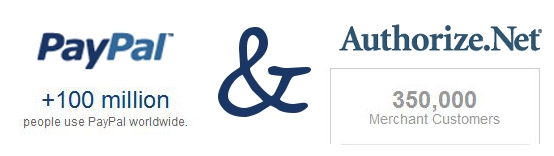 We offer integration with Paypal and Authorize.net