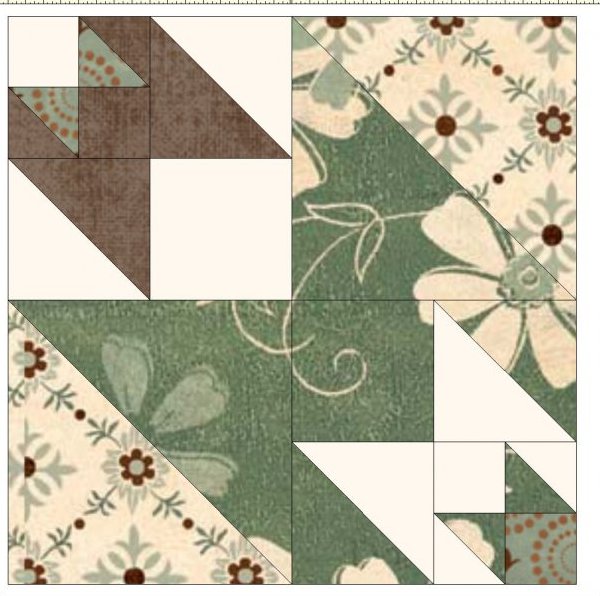 American History Quilt Pattern with Piecing and a 3D Border Picots by