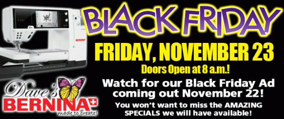 Dave's Bernina Black Friday Sale 2012