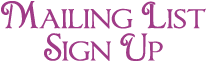Mailing List Sign Up for Quilt Shop Newsletter