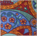 terracotta handpainted needlepoint canvas
