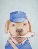 mail dog needlepoint