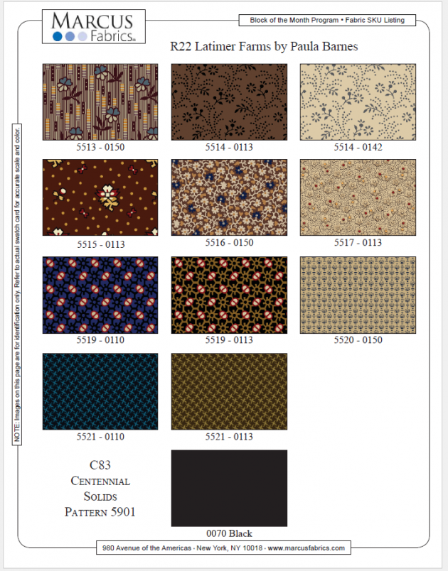 Latimer Farms BOM Quilt SOLD OUT!