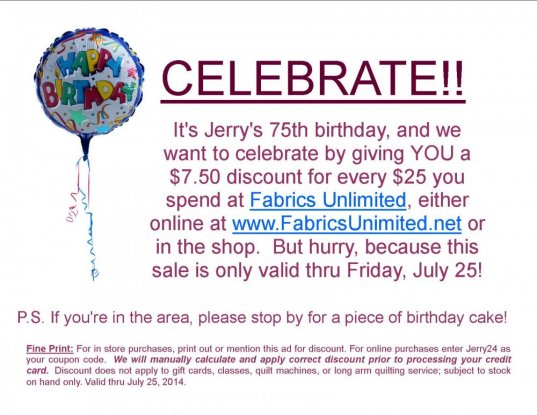 Happy Birthday Jerry Celebration