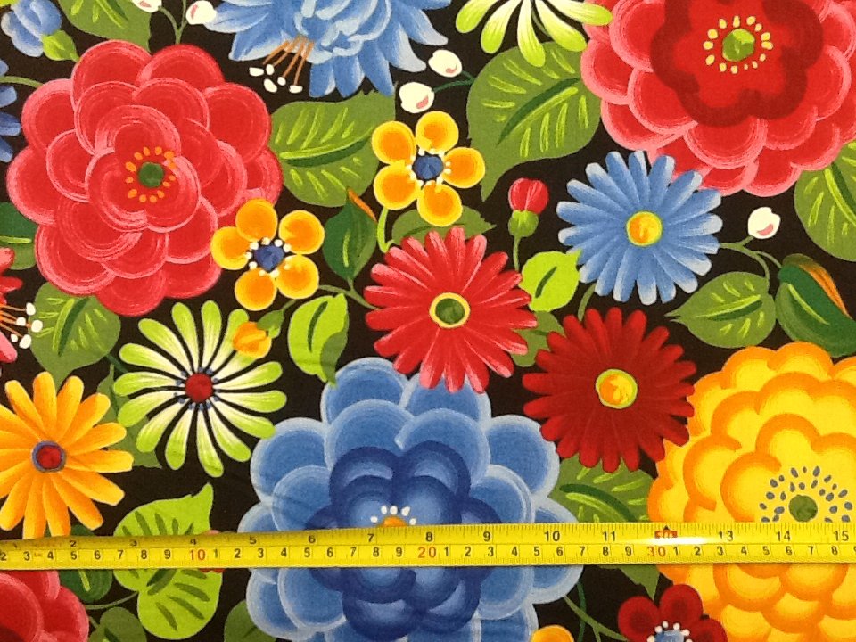 Celebration Kathy Hall Bold Latin Mexican Floral Flower Print Cotton