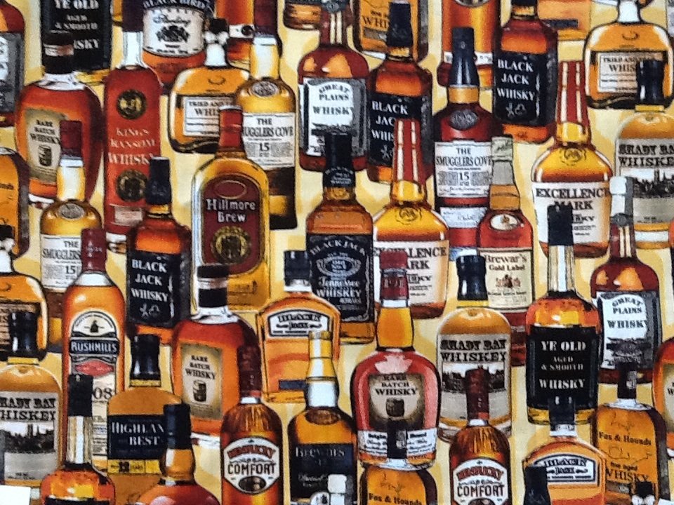 Whiskey Bottles Mad Men Barware Bar Jack Daniels Makers Mark Cotton