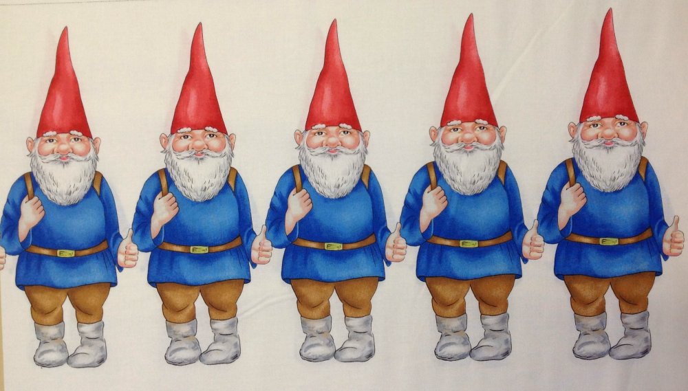 Gnomes Large and Small Baby Gnome Panel Scandinavian Gnomeo Cotton