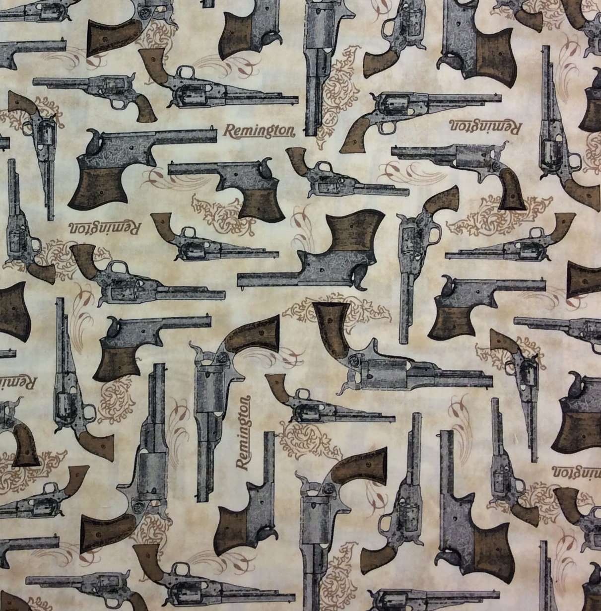 QT40 Revolver Pistol Weapon Old Fashion Wild West Gun Quilting Cotton