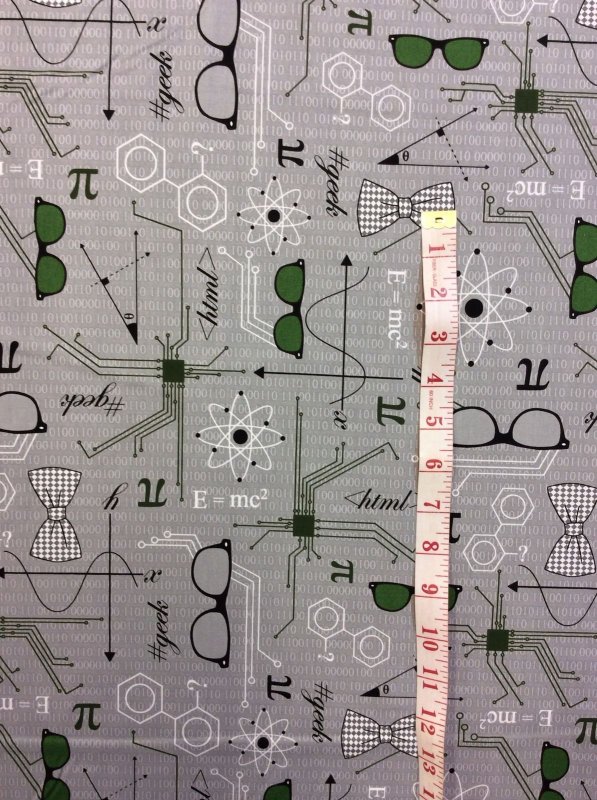 Science Math Glasses Geek Atoms Equations Cotton Fabric Quilt Fabric RK53