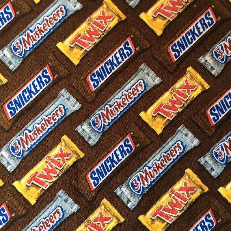 SC13 Chocolate Candy Bar Snickers Twix 3 Musketeers Quilting Cotton