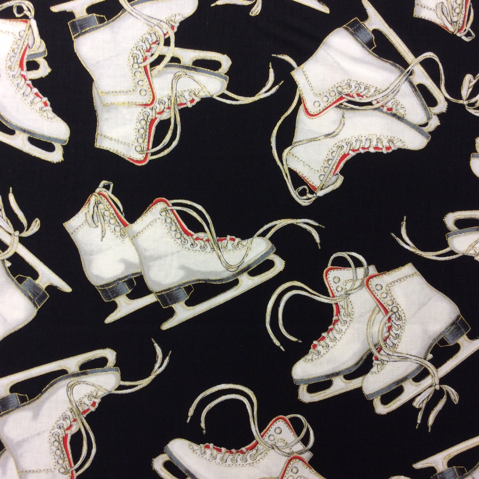 TT63 Ice Skates Figure Skating Ice Princess Quilt Cotton Quilting Fabric