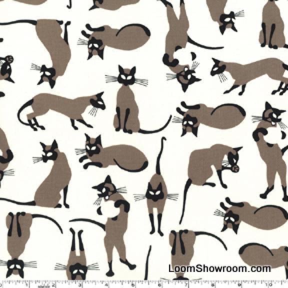 Siamese Cat Kitten Kitty Cotton Fabric Quilt Fabric AB0095