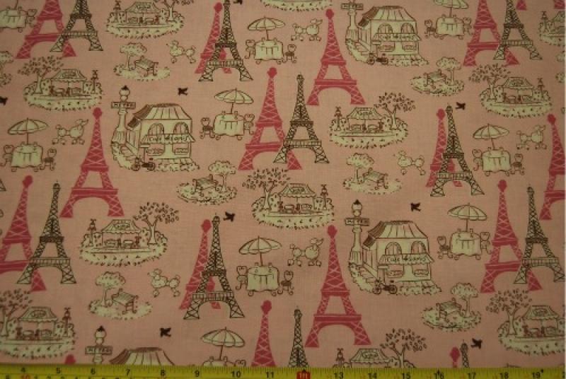 T141 Paris France Landmarks Eiffel Tower Cotton Fabric Quilt Fabric