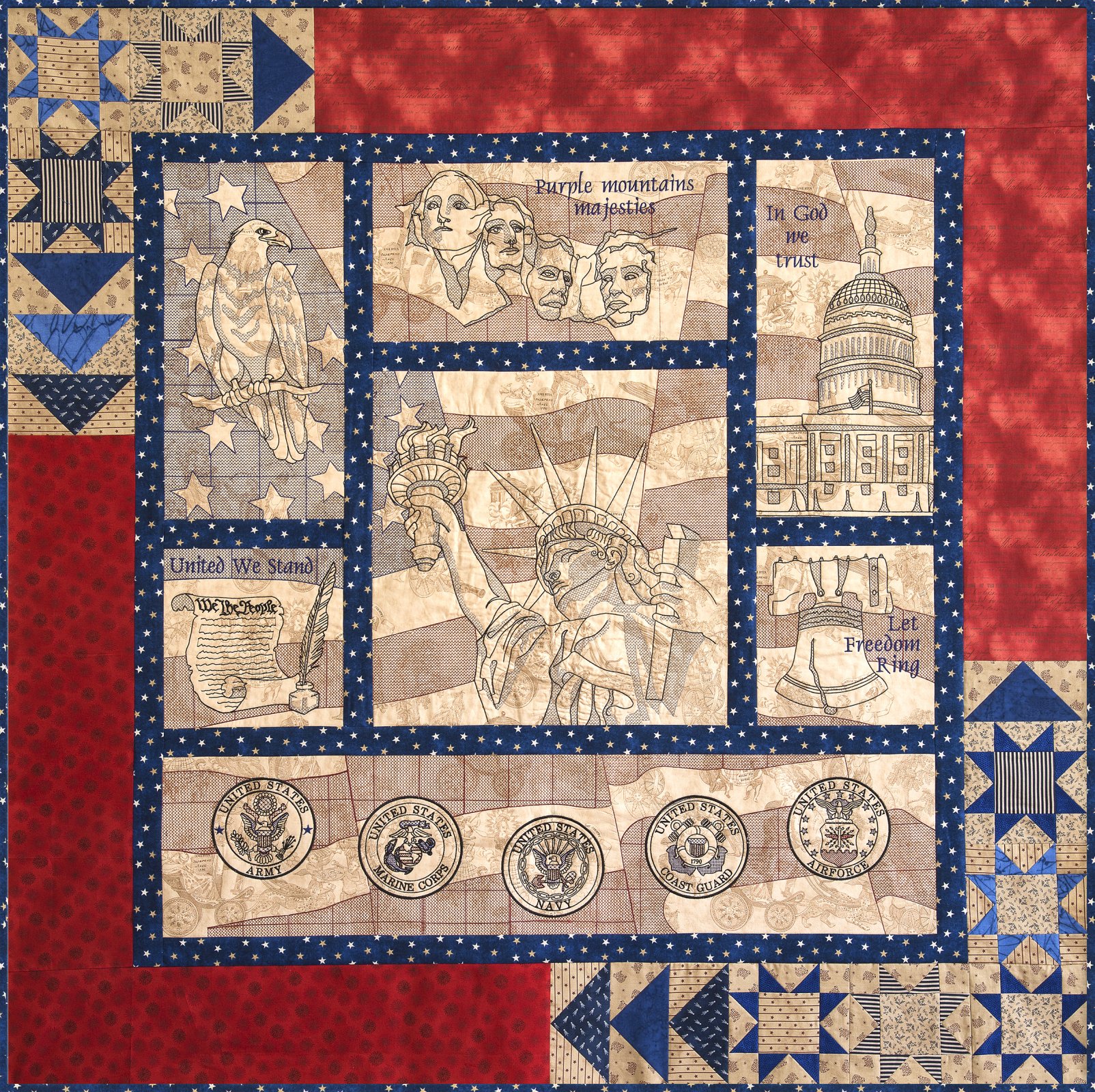 Made in america quilt machine embroidery available only in the Made in america quilt machine embroidery available only in the