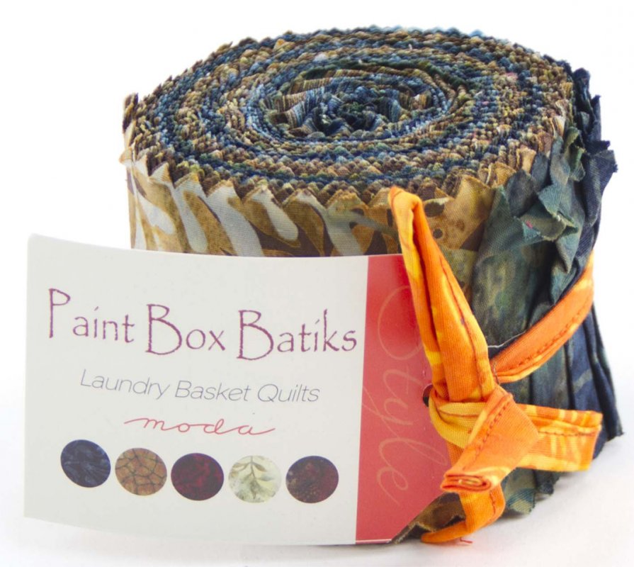 Paint Box Batiks Junior Jelly Roll by Laundry Basket Quilts for Moda