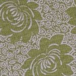 Olive & Cream Flower Cotton/Linen