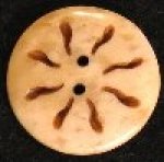 Cream Button with Sun Etching, Large