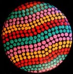 Hand Painted Button, Red/Yellow/Green/Pink
