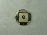 Ivory Grooved Button, Square Design