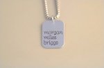 Large Sterling Silver Dog Tag