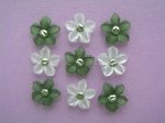 3D Frosted Brads - Green & White 