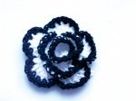 Multilayered Knitted Flower - B&W 
