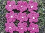 Knitted Flower - PINK - 6 Packages